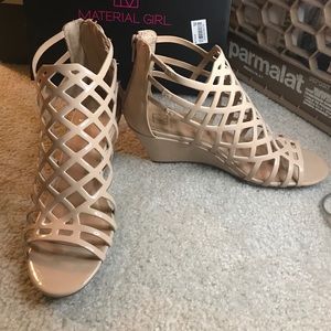 Material Girl Tan Wedge Sandals